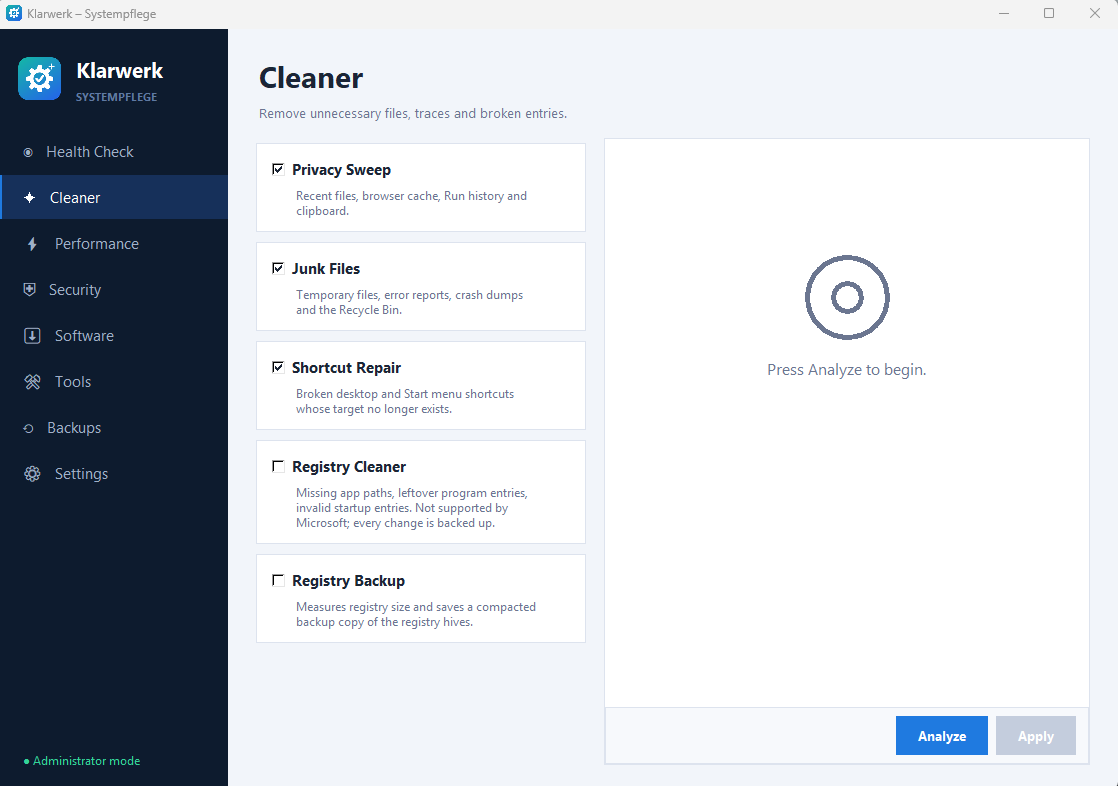Klarwerk — Cleaner