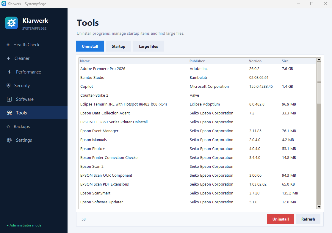 Klarwerk — Tools