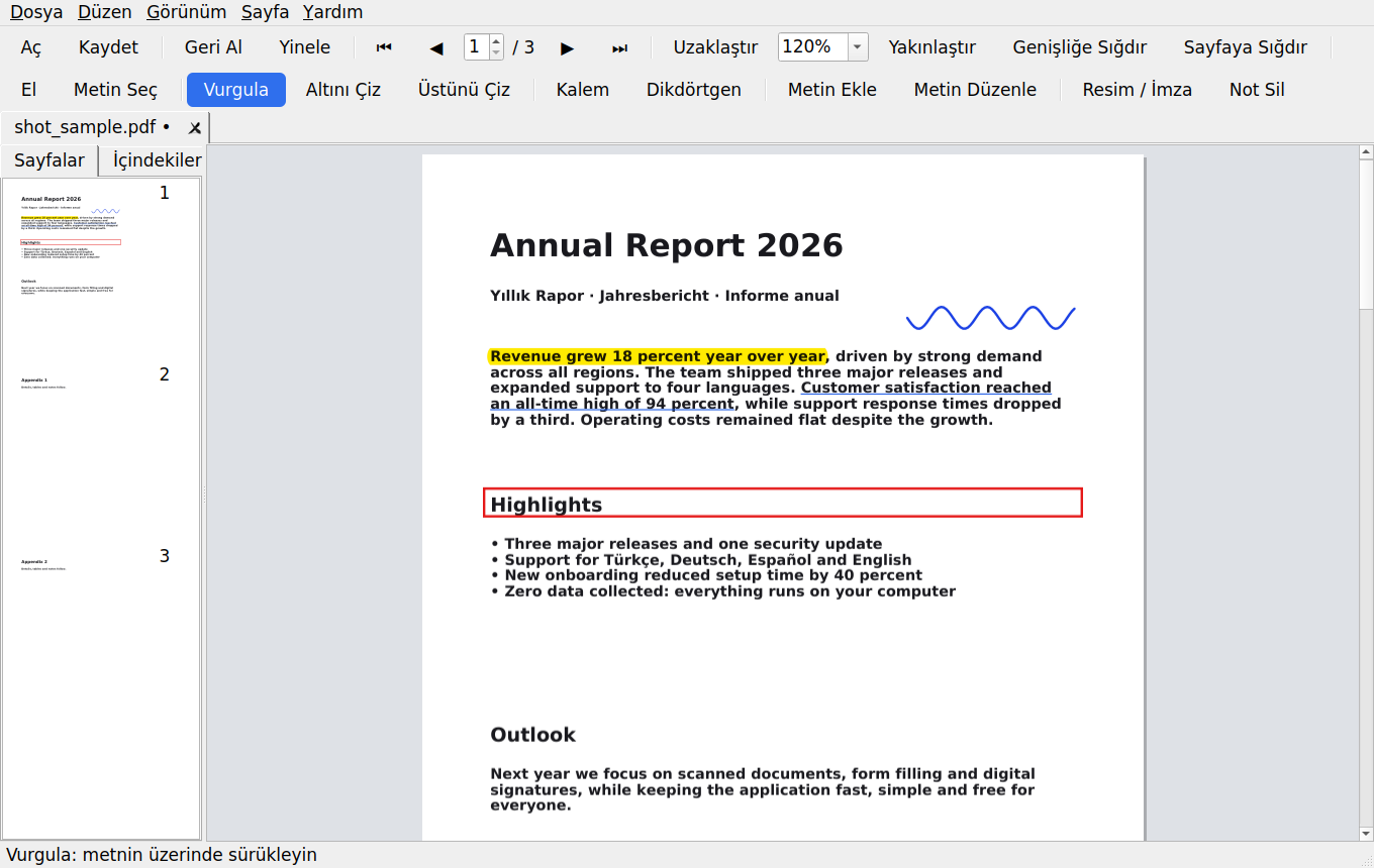 trkPDF — Örnek belge